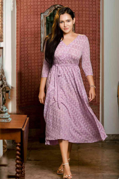 Front Warp Midi Dress