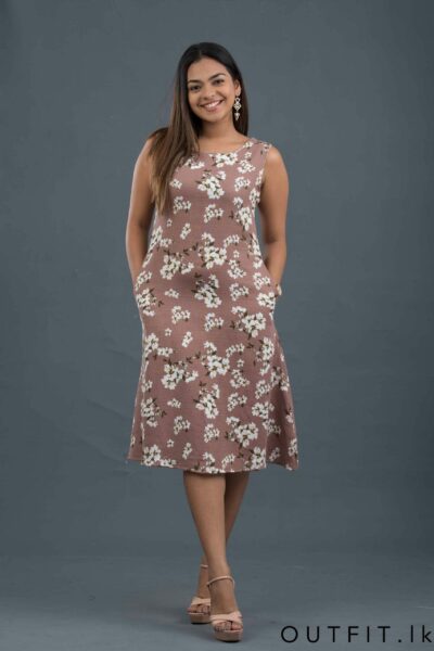 Sleeveless Floral Pocket Dress