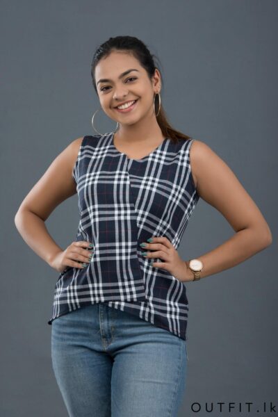 Check Sleeveless Top