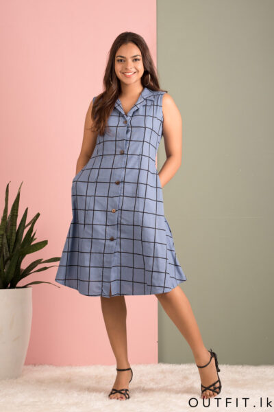 Checked Collared Dress