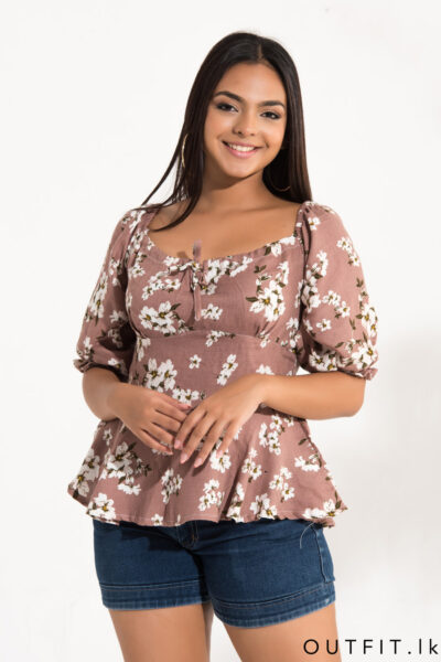 Scoop Neck Floral Top