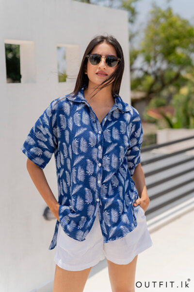 Drop Shoulder Tropical Smart Shirt