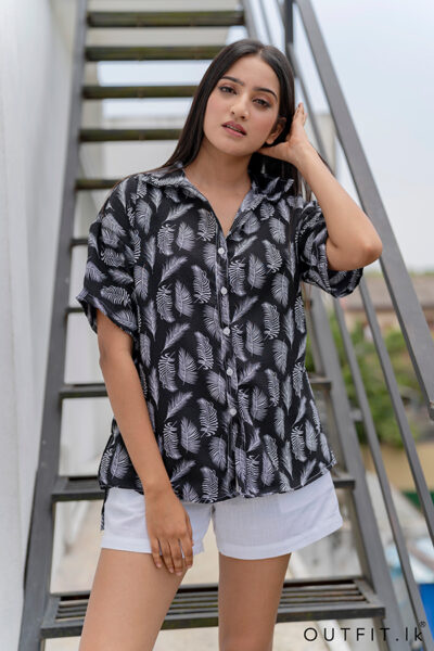 Drop Shoulder Tropical Smart Shirt