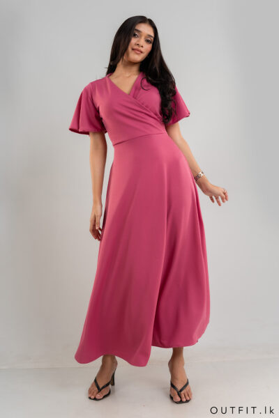 Front Cross-over Maxi Dress