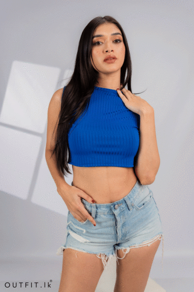 Sleeveless Ribbed Cropped Top