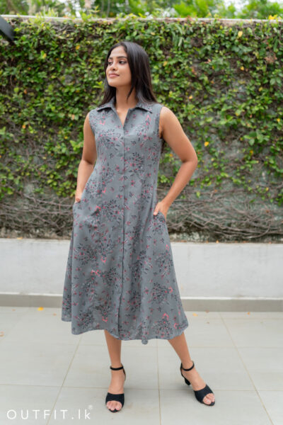 Floral Printed Sleeveless Dress